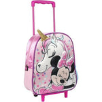 Mochila carro con ruedas Minnie Mouse y unicornio infantil para niñas y niños. Mochila guardería, escolar, piscina, playa. Regalo original