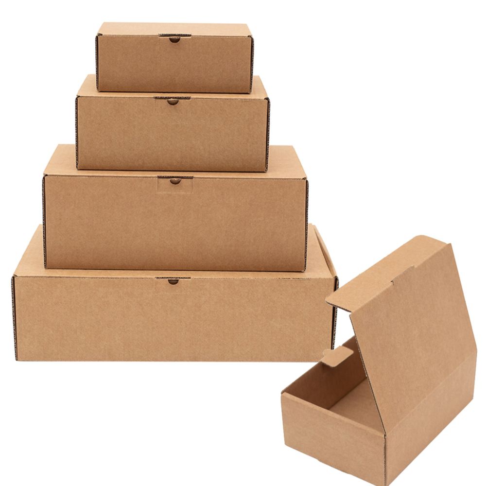 Pack 10 Cajas de cartón pequeñas o grandes automontables para envíos p –
