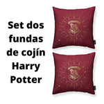 Pack  2 fundas de cojín granate Harry Potter. Cojín sofá, cama. Ropa hogar, cama. Regalo ideal para habitación niña y niña.