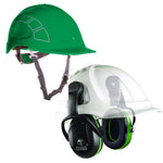 Pack Casco de seguridad de protección con Orejeras protectores auditivos antiruidos para industria y obra