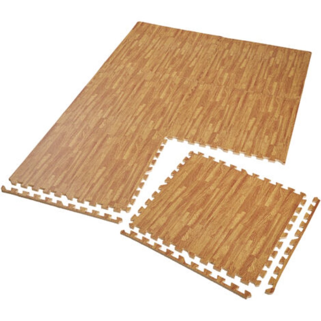 Pack de 4 piezas loseta puzzle 60x60 imitación madera. Alfombrilla