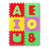 Pack de 6 piezas loseta puzzle 30x30x1 colores vivos con las vocales. Alfombrilla suelo antideslizante bebe, gimnasio, habitación, camping - bricoloco.com