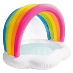 Piscina hinchable, inflable redonda con ducha, spray, aspersor ideal para bebes, niños y niñas. Medida 119x94x84.