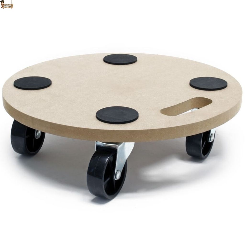 Plataforma base con ruedas giratorias 360º. 38 cms. Carro redondo roda – bricoloco.com