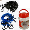 Pulpos elásticos surtidos transporte, bicicleta, moto, maletero coche, portaequipajes. Cuerda elastica goma con gancho. Tensor, sujeción, enganche. - bricoloco.com