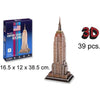 Puzzle de del EMPIRE STATE de USA. Puzzle en 3D 39 piezas para niños y adultos. Puzzle maqueta. - bricoloco.com