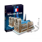 Puzzle de Notre Dame Paris Francia. Puzzle en 3D 40 piezas para niños y adultos. Puzzle maqueta.