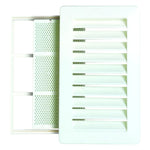 Rejilla de ventilación de plástico rectangular, tipo Shunt, marco y mosquitera. Especial para baño y cocina.