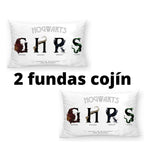 Ropa hogar 2 fundas frikis de Harry Potter .Cojín 30x50 sofá, cama. Regalo decoración. Merchandising. Decoración salón, habitación, dormitorio friki.