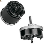 Sierra corona multisierra múltiple. Corte circular madera, yeso, escayola, pladur, metal no férreo, PVC. Con broca guía para taladro. 7 diámetros.