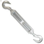 Tensor para cable de acero, cuerda, alambre, tendedero, toldo. Cincado galvanizado. De métrica M-5 a M-24. Máxima capacidad de extensión.