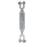Tensor para cable de acero, cuerda, alambre, tendedero, toldo. Cincado galvanizado. De métrica M-5 a M-24. Máxima capacidad de extensión.