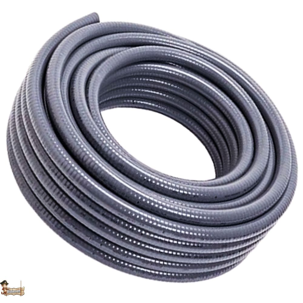 Tubo PVC corrugado flexible gris para instalaciones de tuberías interi ...