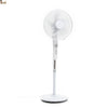 Ventilador de pie con temporizador. 40 cms. Silencioso y de bajo consumo. Oscilante con altura y ángulo regulables. 5 aspas. Base pedestal estable. - bricoloco.comBlanco