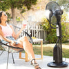 Ventilador nebulizador agua. Humidificador exterior, jardín, terraza, interior. Con programador. Mando a distancia. Con ruedas. Portátil. - bricoloco.com