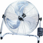 Ventilador suelo potente con base de metal y aspas de aluminioOscilante. 3 velocidades. Altura regulable. 140W. 550 mm.